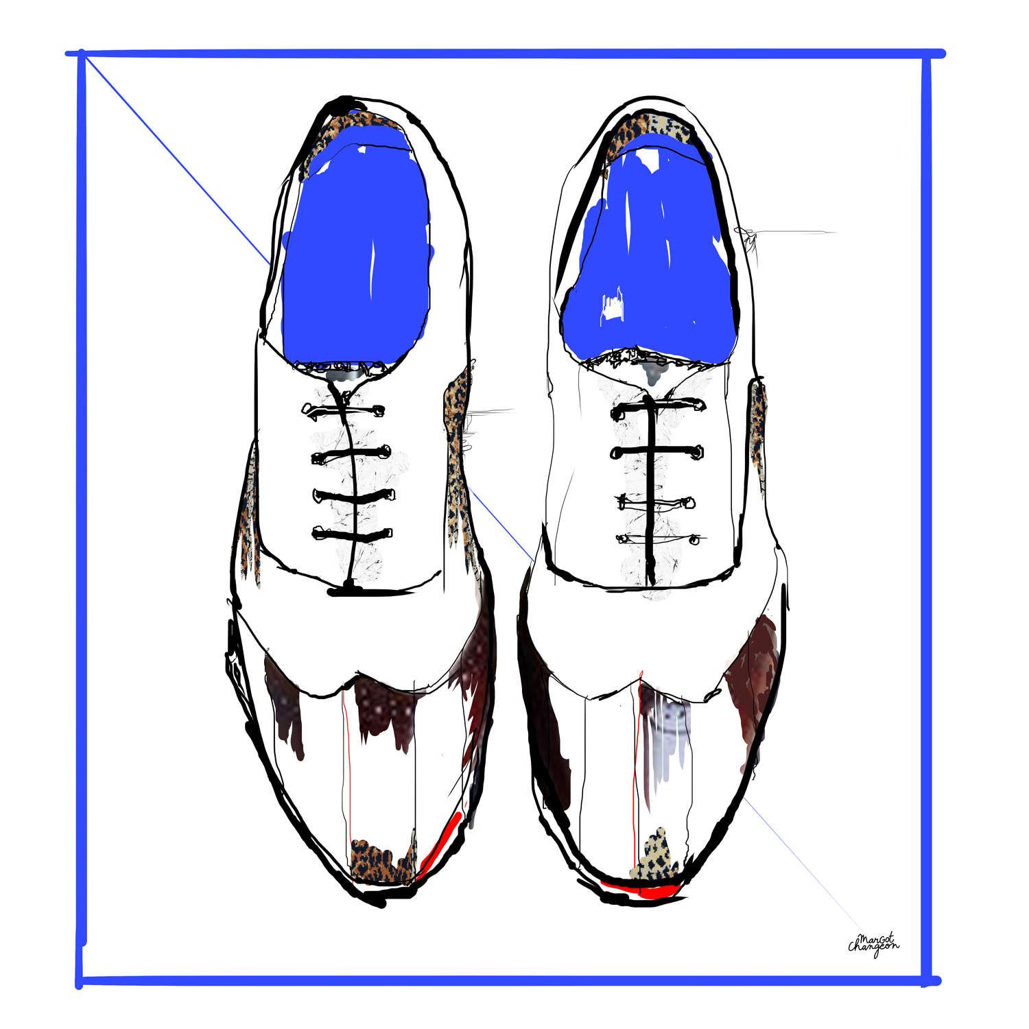 Illustration chaussures derby par Margot Changeon
