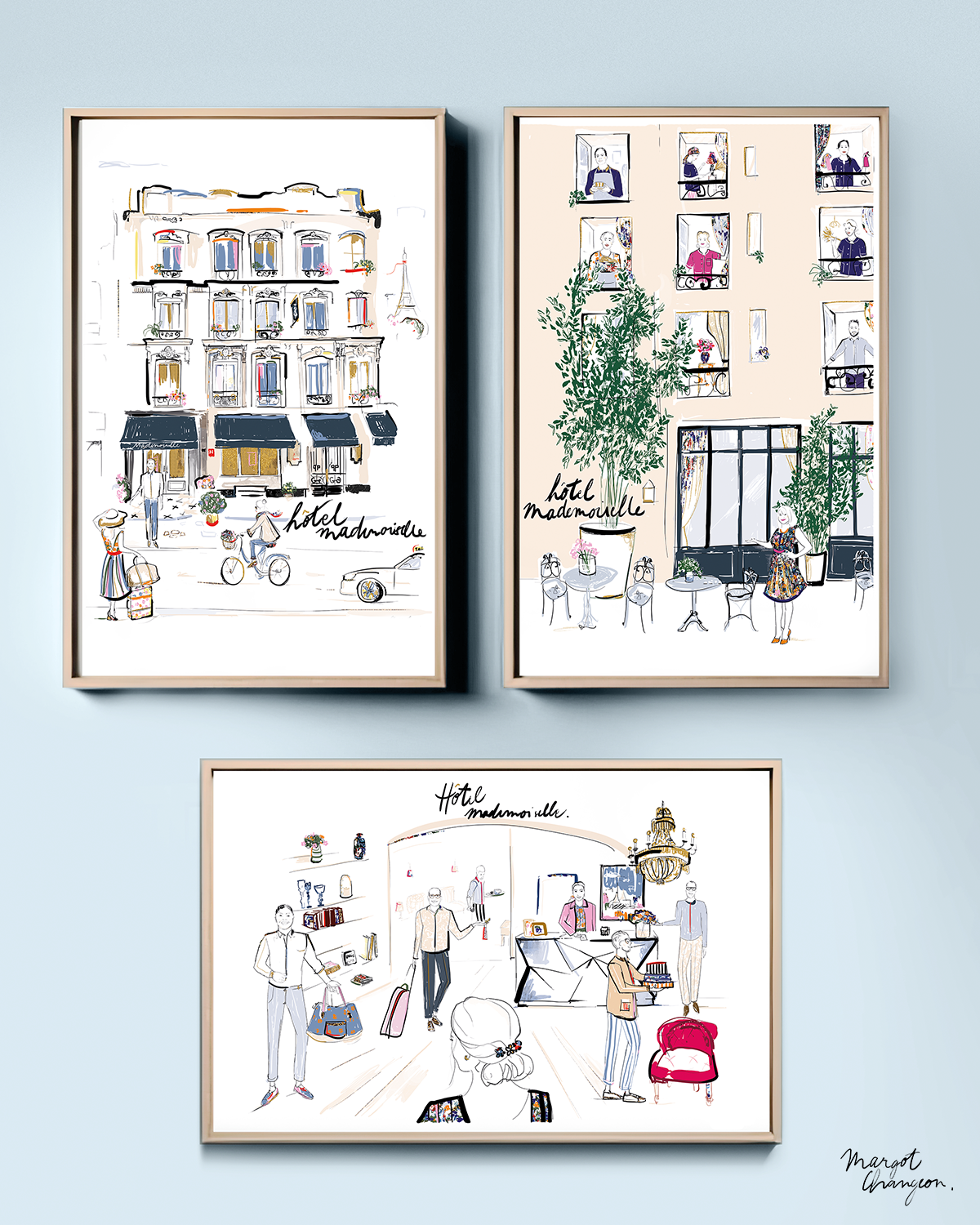 Illustration Hôtel Mademoiselle Paris par Margot Changeon