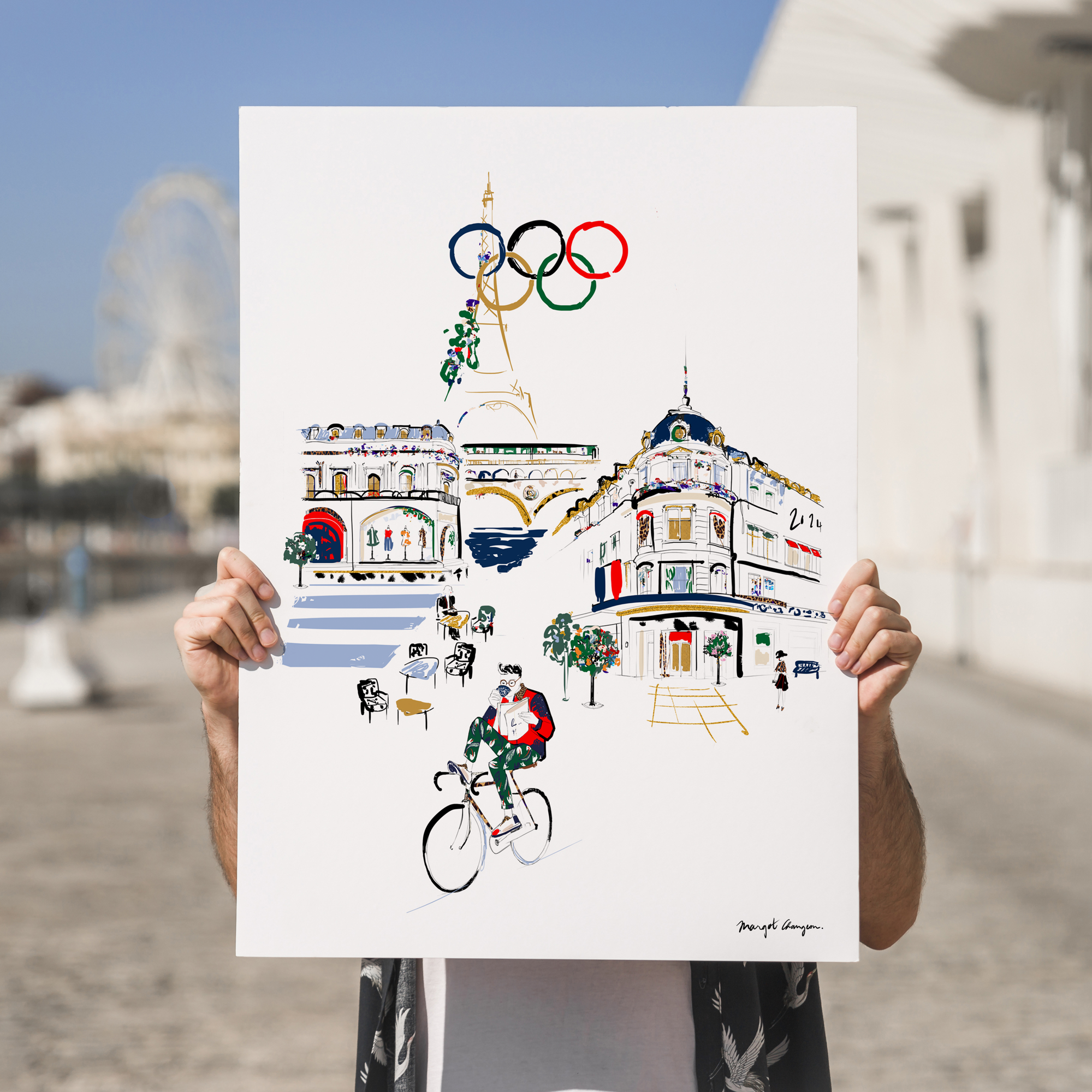 Illustration sport, JO de Paris 2024 par Margot Changeon.