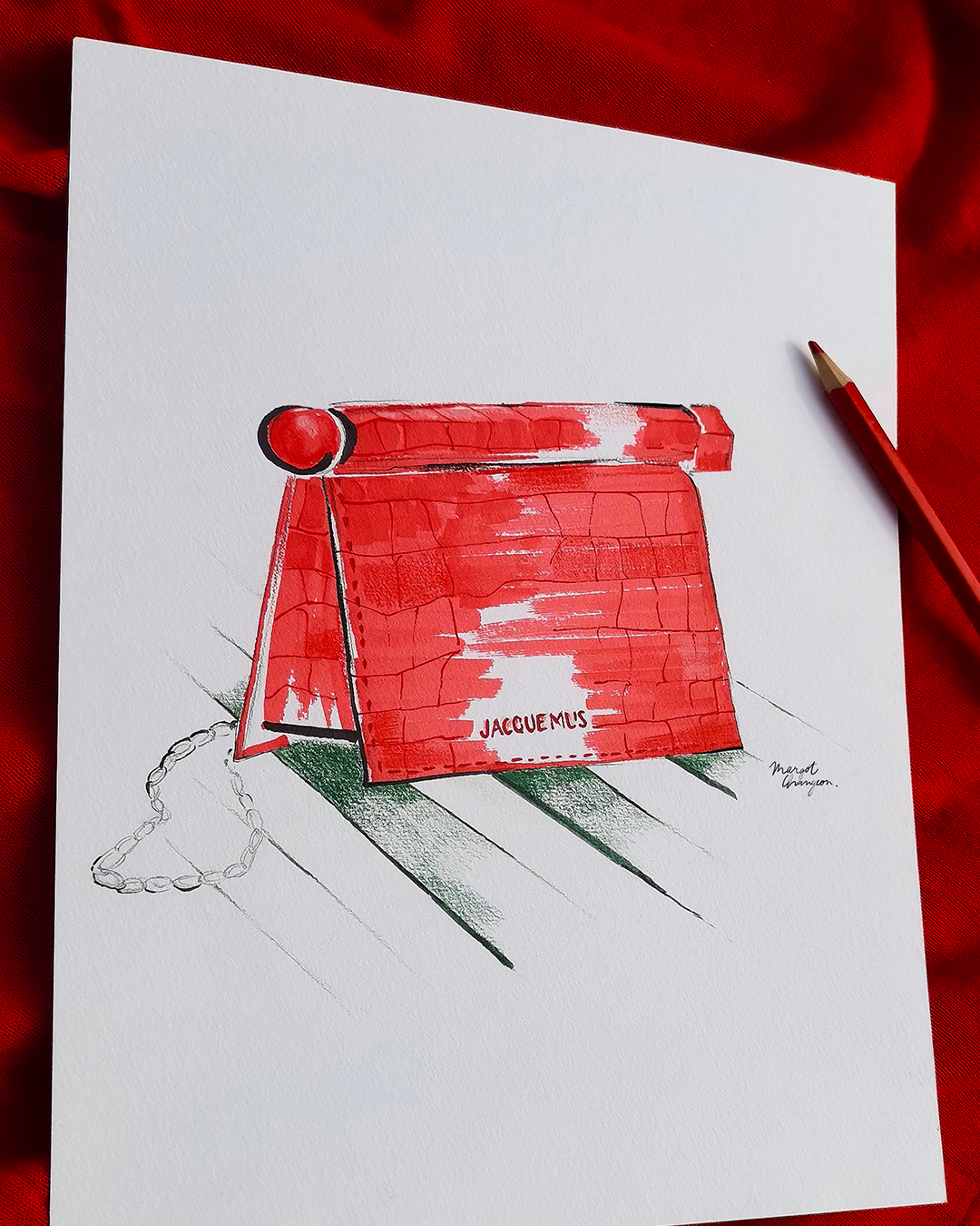Jacquemus fashion bag illustration by Margot Changeon Jacquemus fashion bag illustration by Margot Changeon