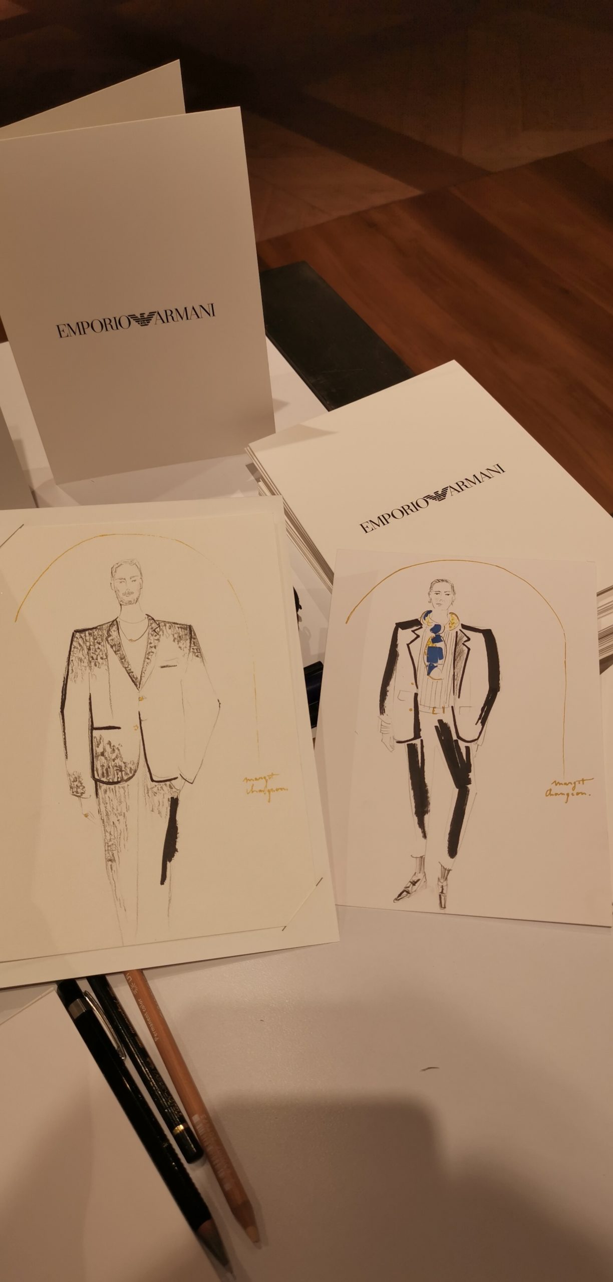 Giorgio Armani, fashion live sketching Giorgio Armani par Margot Changeon Giorgio Armani, fashion live sketching Giorgio Armani par Margot Changeon
