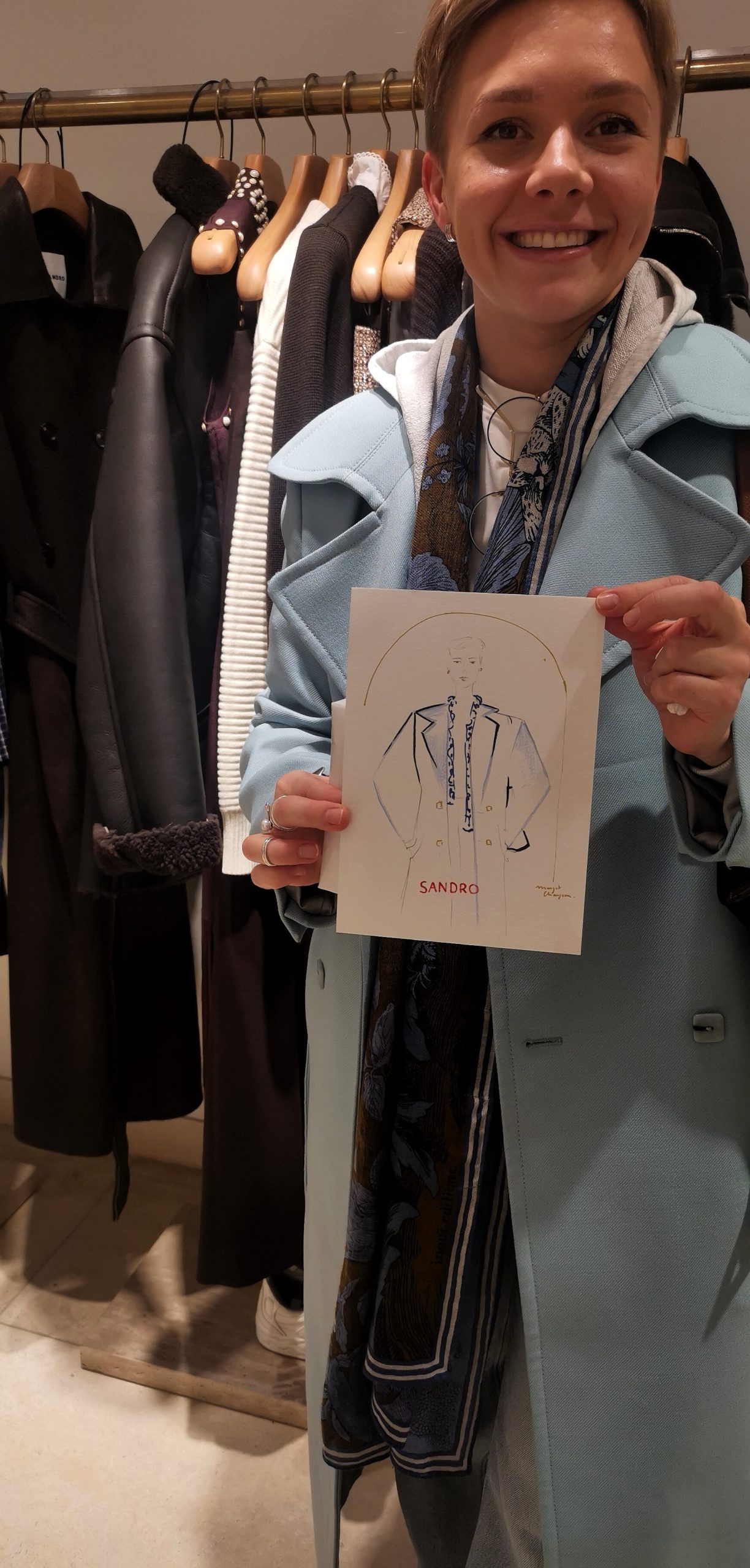 Live drawing à la boutique Sandro de Nice, dessin en direct par l'illustratrice Margot Changeon