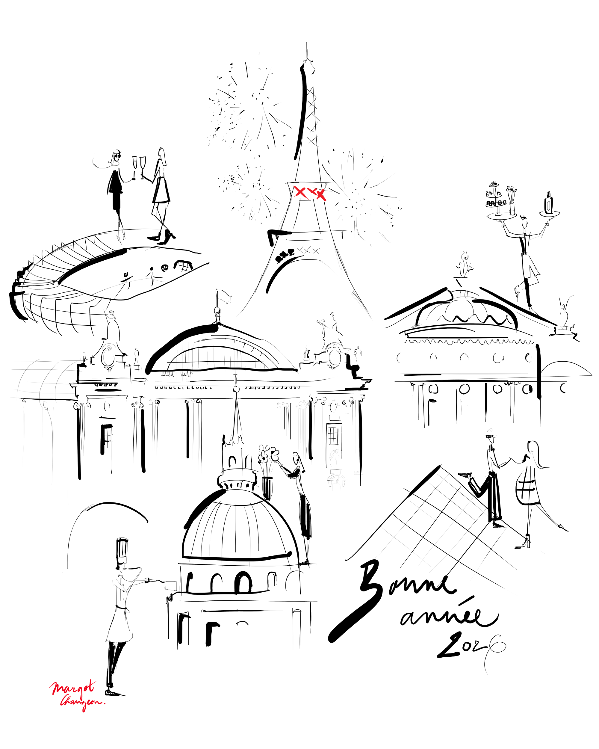 Carte de voeux SaintClair du groupe Potel et Chabot - Illustration par Margot Changeon