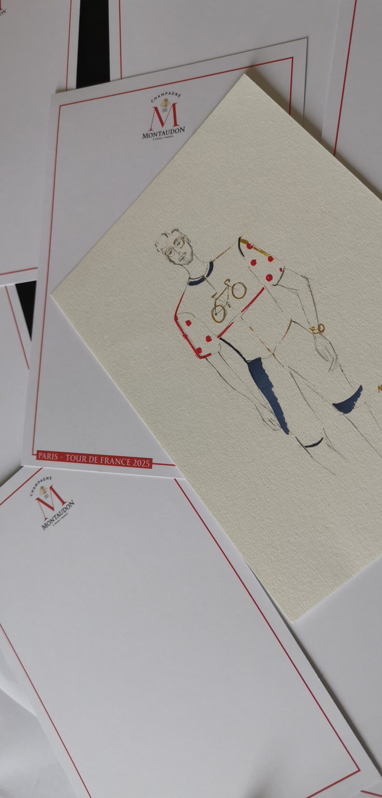 Dessin en direct lors de l'événement sportif Le Tour de France par l'illustratrice Margot Changeon