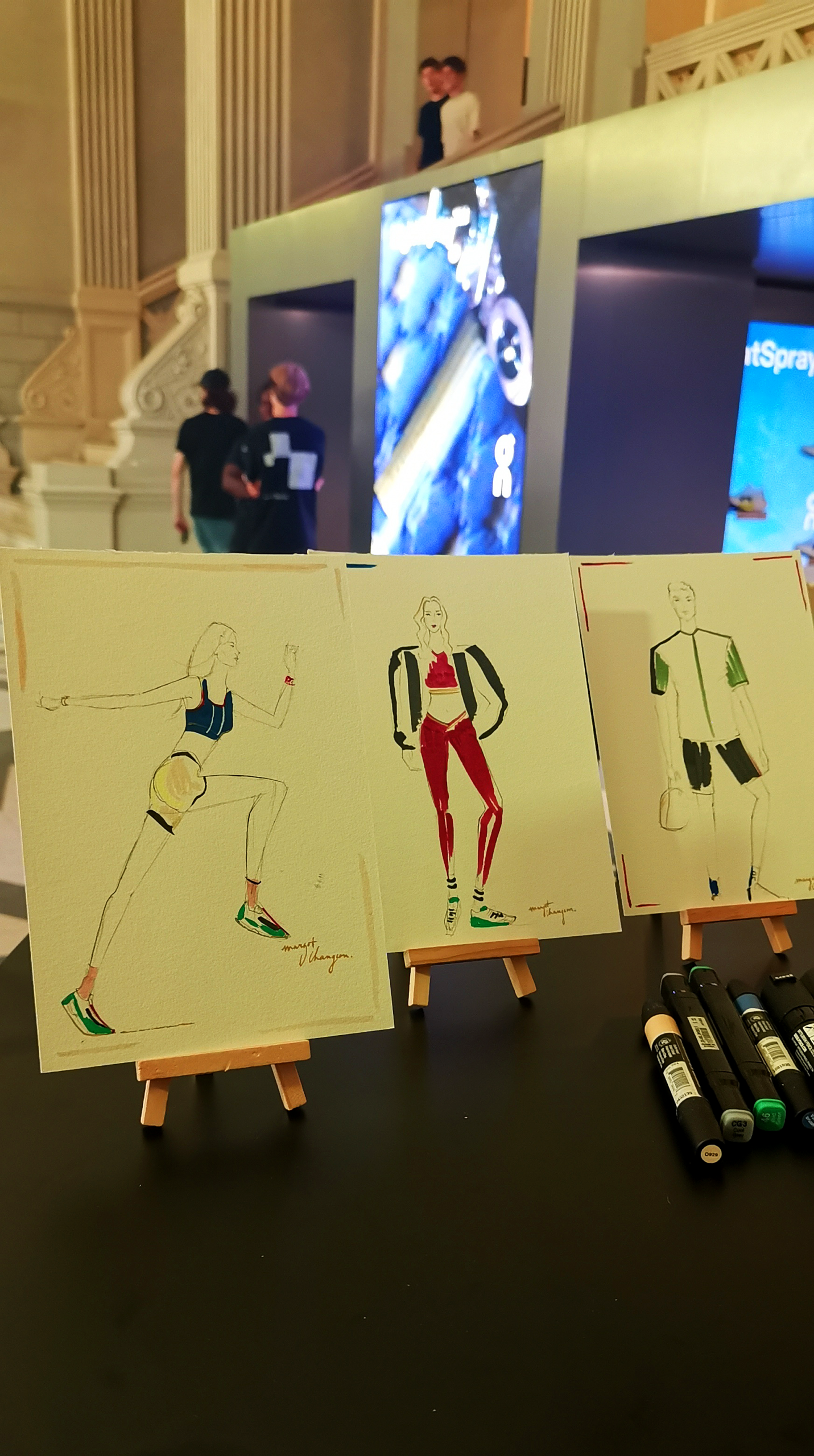 Dessin en direct événement sport ON RUNNING par Margot Changeon - Live event artist
